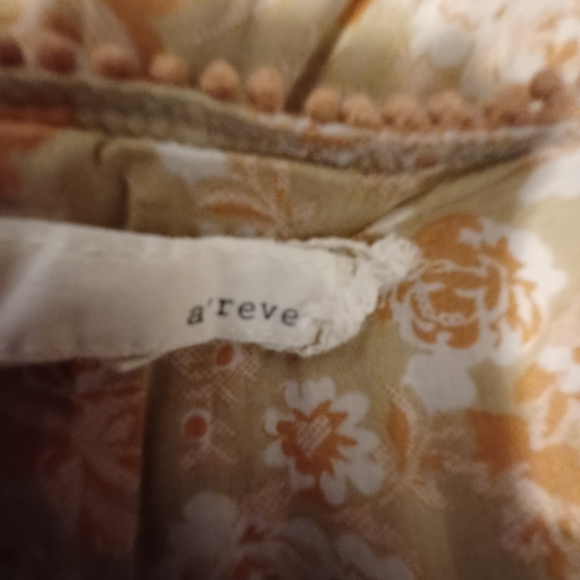 Areve womens embroidered paisley Smocked bohemian blouse size large - Picture 6 of 10